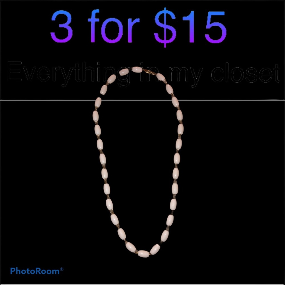 MUST BUNDLE Vintage White Bead Necklace 28 Inch